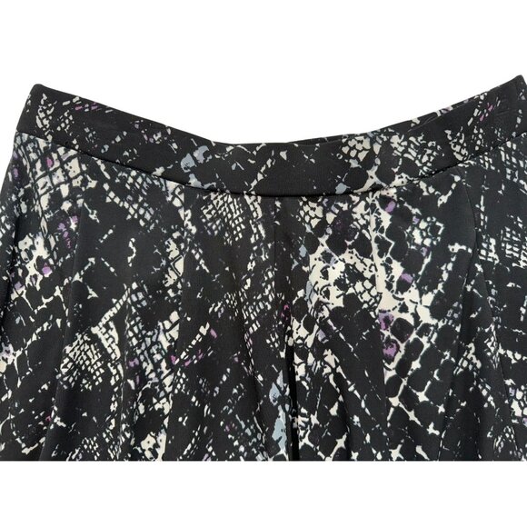 Chelsea & Theodore Abstract Flowy Print Skirt L Black & White - Picture 11 of 12